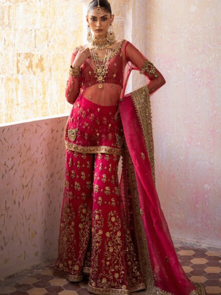 Coral Pink Sharara Set